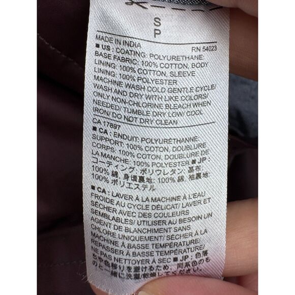 Banana Republic Waxed Burgundy Light Jacket Size S Utility Cotton Retro 90s 80s - Picture 10 of 12